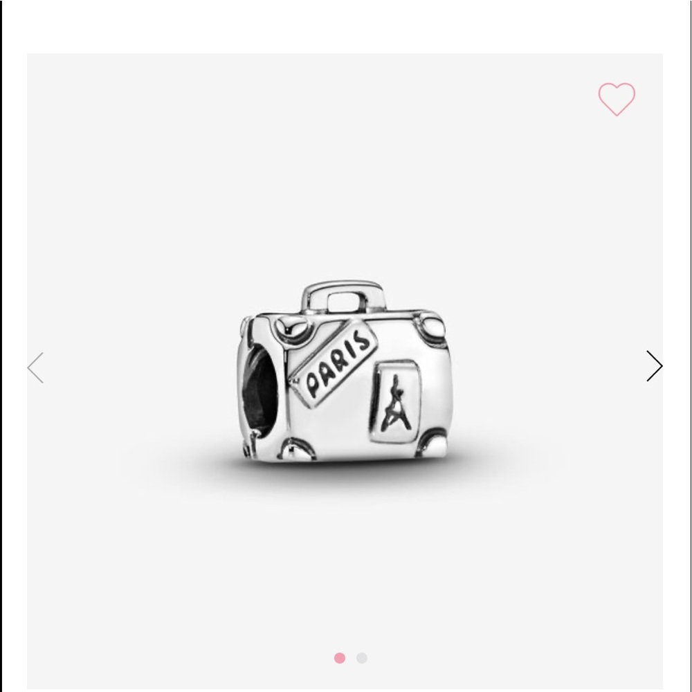 2/$40 Pandora sterling silver suitcase charm. Used